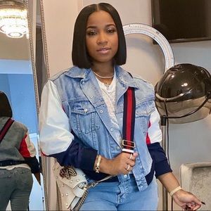 FASHIONOVA Jamie Denim Jean Jacket - MediumWash LARGE